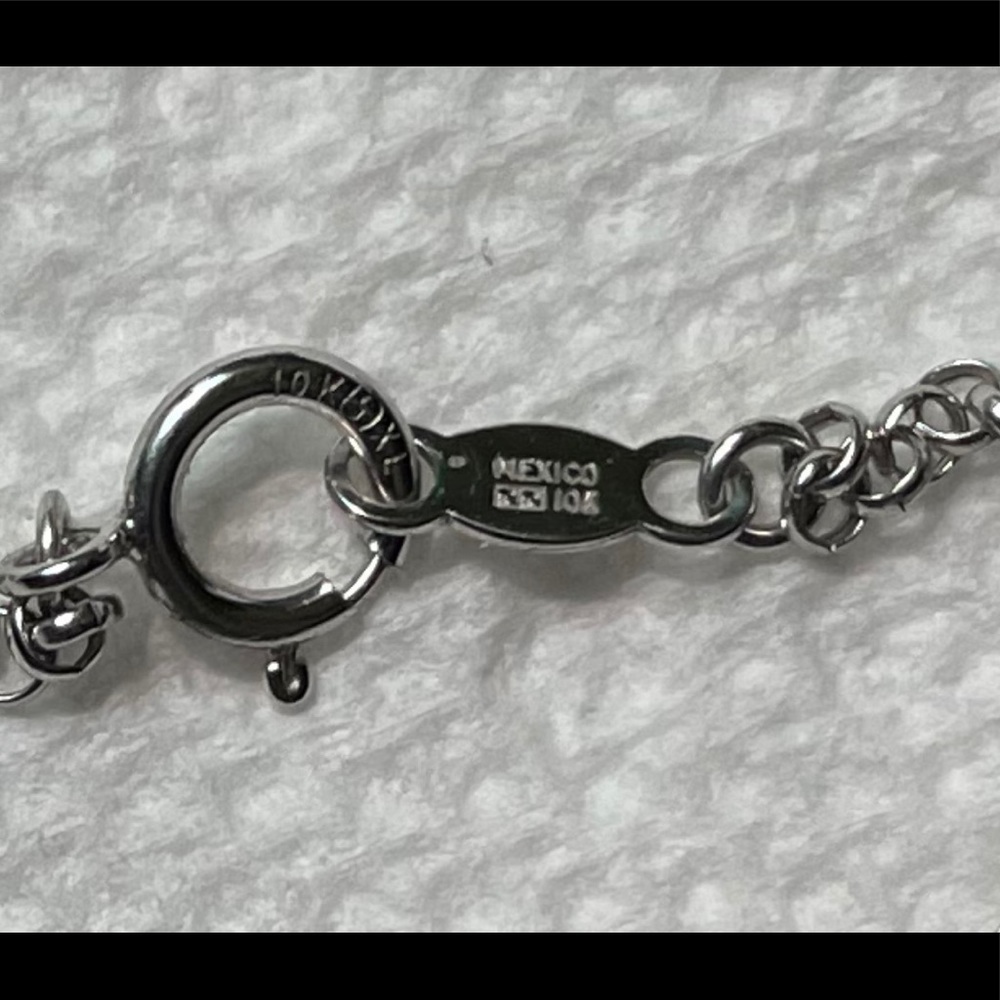 10K White Gold Sky Blue Topaz Station Necklace - Picture 7 of 8